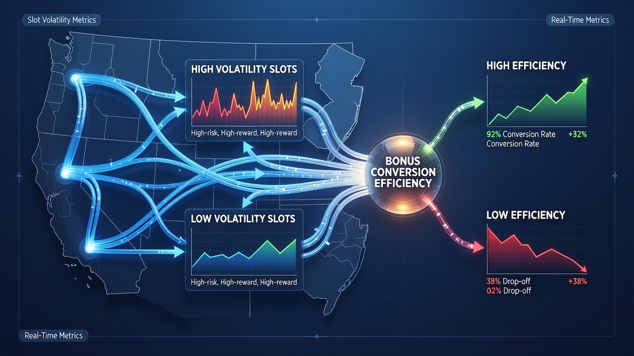 Analytics dashboard displaying volatility to conversion correlations from June 2026 network reports